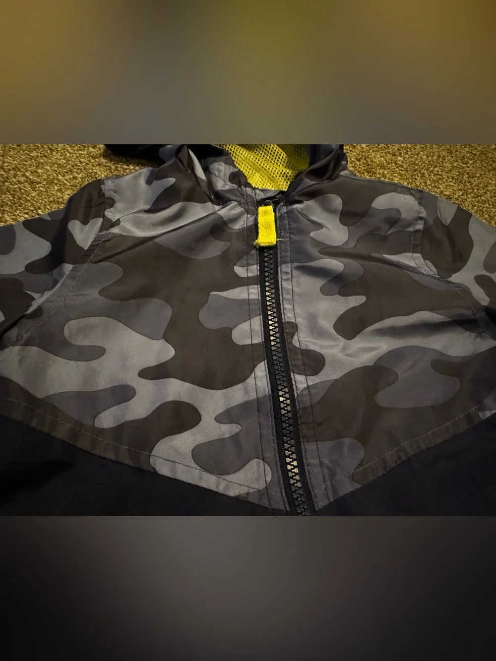 Carter’s Boys Camo Hooded Windbreaker Jacket 24 months 24m Navy Blue Camouflage